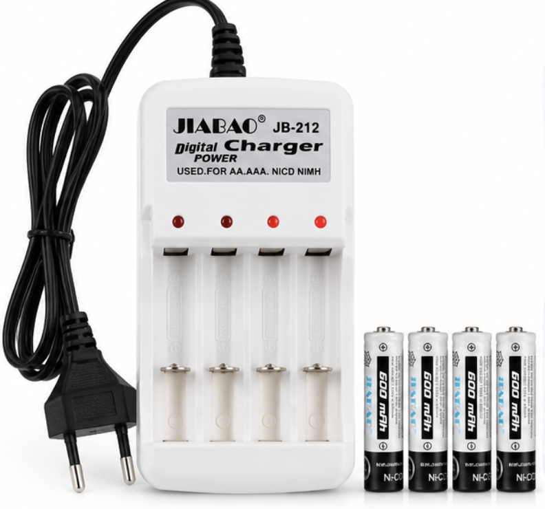 Incarcator Baterii JIABAO JB 212 pentru AA/AAA Ni MH si Ni Cd cu 4 Acumulatori AAA R03